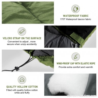 Large Scoop Sleeping Bag Cool-Weather Warm Soft Waterproof Sleeping Bag Adult for Camping Hiking Blue